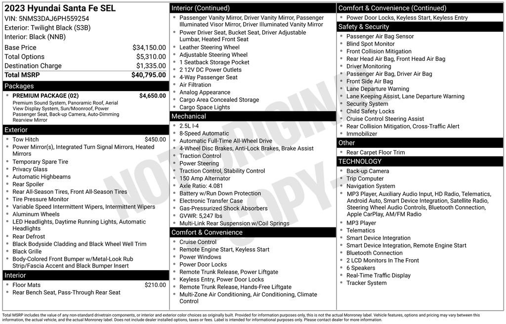 hyundai santa fe 2023 5NMS3DAJ6PH559254 image hyundai santa fe 2023 5NMS3DAJ6PH559254 image